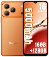 Smartphone Blackview WAVE 7C 4G - 16 Go de RAM - 128 Go de ROM - 6,56 pouces - Téléphone Android 16 - 5000 mAh - Double SIM - GPS - OTG - Orange