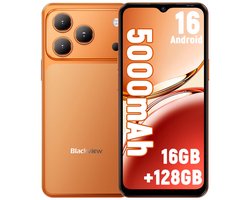Blackview WAVE 7C Smartphone 4G - 16GB RAM - 128GB ROM - 6,56 inch - Android 16 Telefoon - 5000 mAh - Dual SIM - GPS - OTG - Oranje