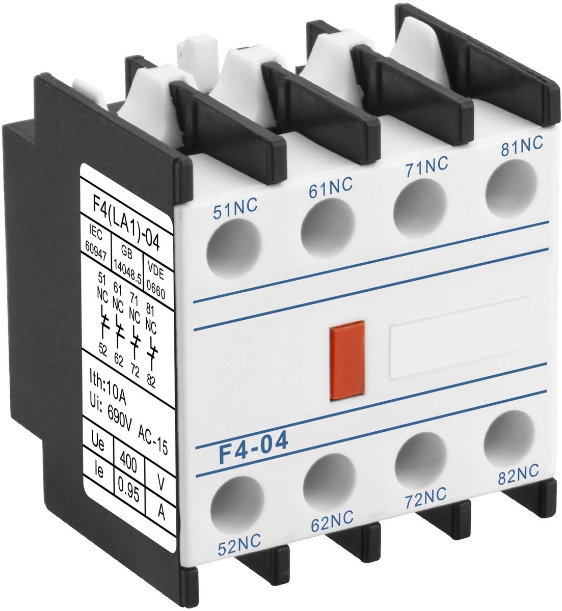 Golden crown - AC Contactor Hulpcontactblokjes - 4 Polen - Voormontage - Schroefverbinding - Geschikt voor CJX2 Serie - Compact en betrouwbaar