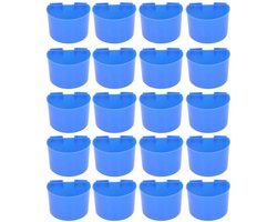 Vt products - Vogel Voerbak - Voedingsbak voor Papegaaien - Grote capaciteit - Blauw - Voer en Waterbak - Geschikt voor kleine vogels - L-Blauw