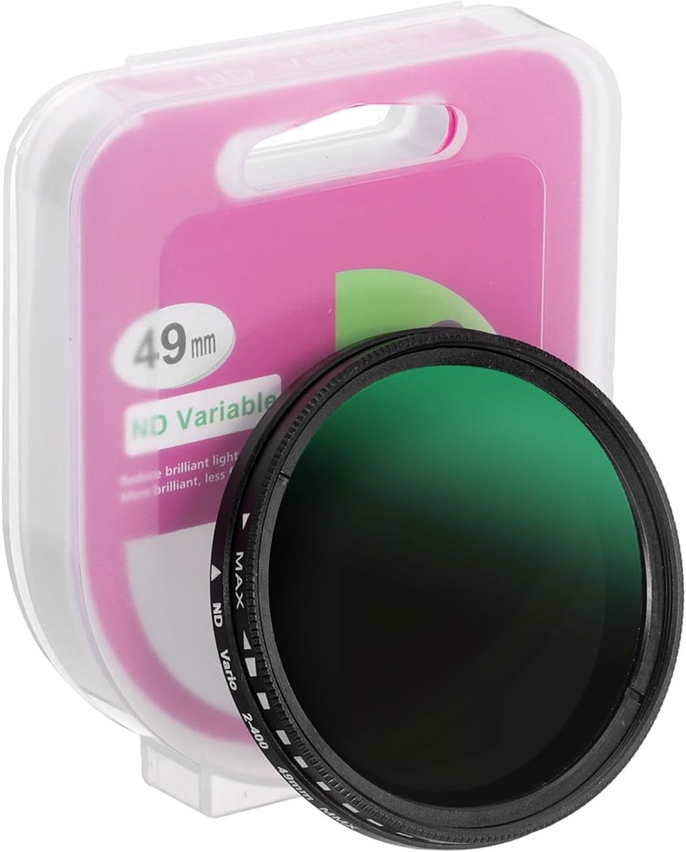 49mm Variable ND Filter - ND2-ND400 - Adjustable Neutral Density Filter voor Camera Lens en Video Vlog