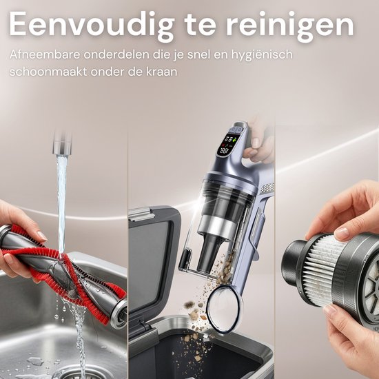 Vesora® 3-en-1 Steelstofzuiger V1 Sans fil sans sac - Aspirateur sans fil - Aspirateur à miettes sans cordon - Aspirateur - Aspirateur à main - Aspirateur sans fil avec filtre Hepa - Aspirateur pour animaux de compagnie - Aspirateur sans sac