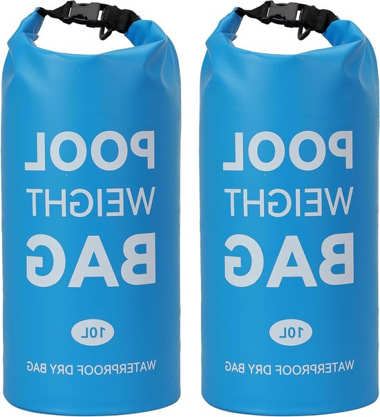 Zwembadzak met gewicht - Zandzak ladder - Stabiliteit zwembad - Snel vullen en losmaken - 10L capaciteit - Lichtblauw