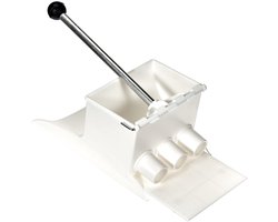 RONN® Krokettenmaker - Krokettenpers Professioneel - Krokettenmaker Machine - 3 Kroketten Tegelijk - Wit - 35cm x 16cm x 1cm