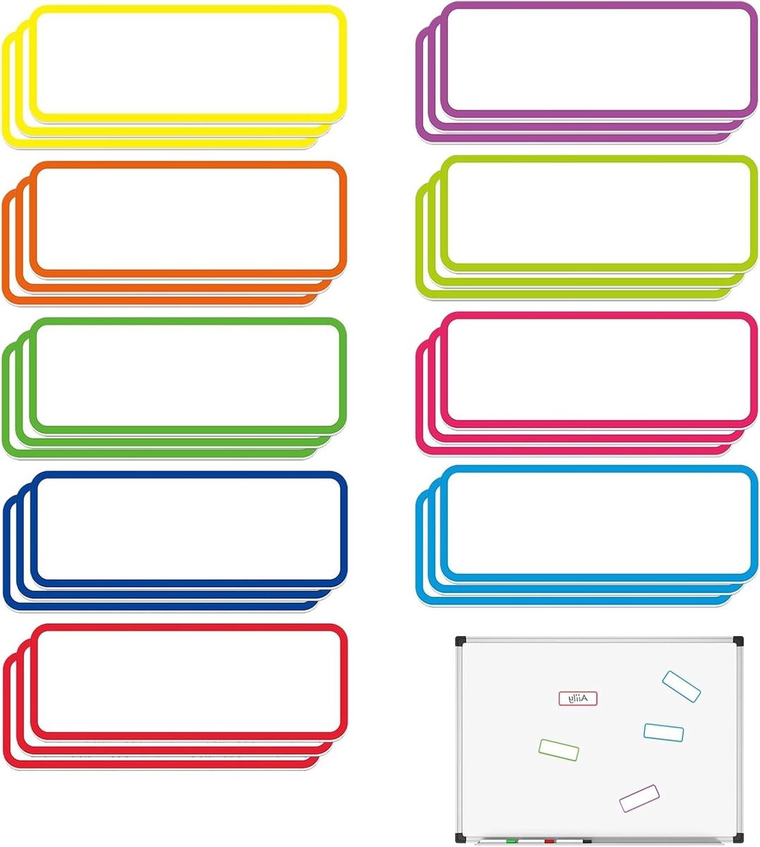 Set van 27 Schrijfbare Magneten voor Magnetische Strips, Ideaal voor Whiteboards, Koelkasten en Metalen Kasten