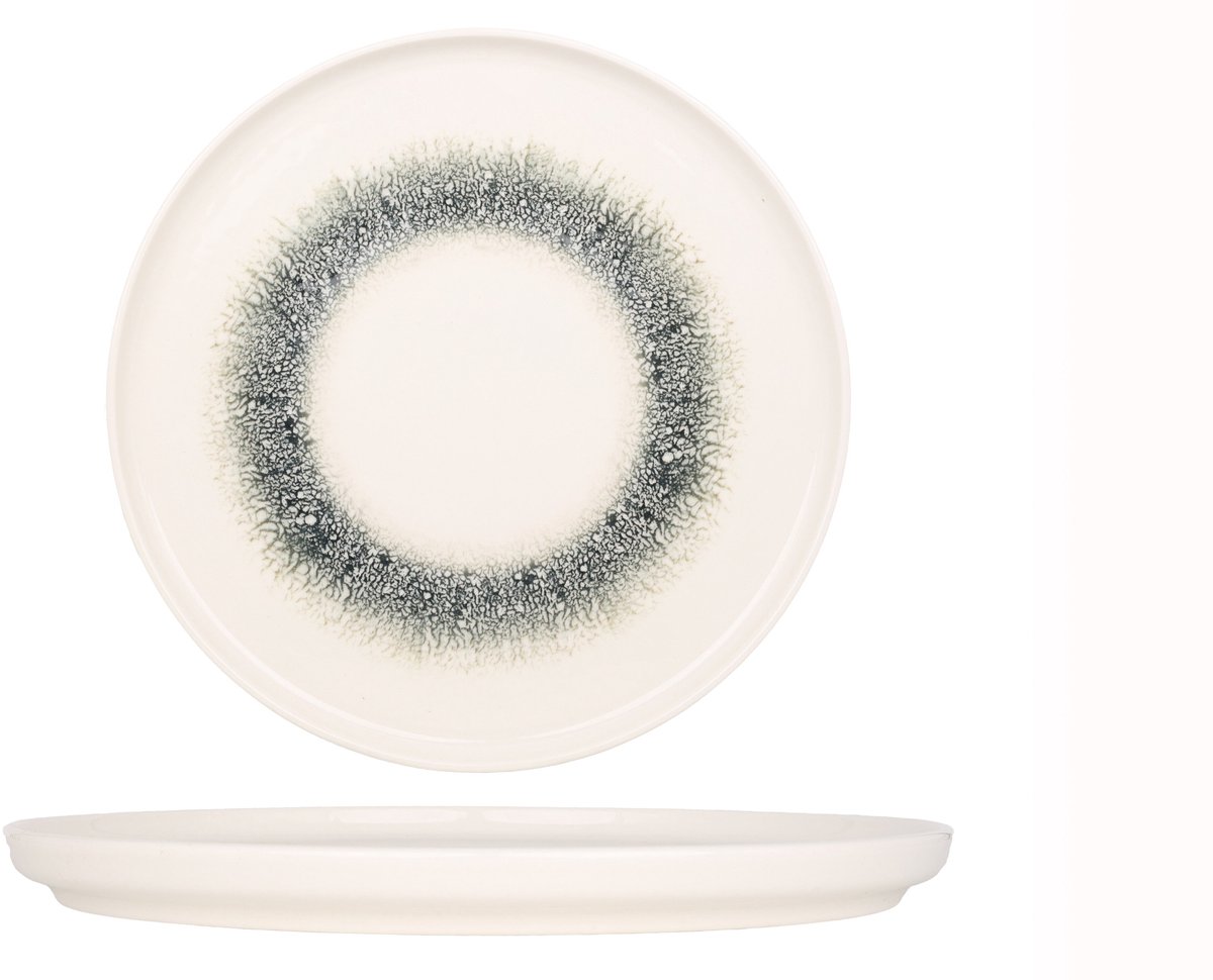 Kütahya Porselen Dinerbord - Black Ice - Porselein - 27 cm - set van 6