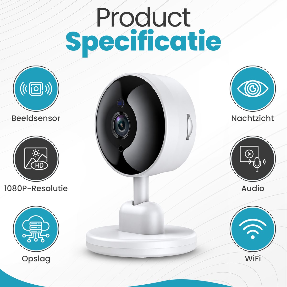 RaviSoll Babyfoon met Camera – Wifi Smart Baby Monitor – Full HD Beeldkwaliteit – Nachtzicht – Bewegingsdetectie – Terugspreekfunctie – App Besturing (Tuya)