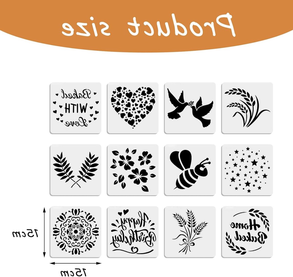 Set van 12 Brood Sjablonen - Creatieve Bakvormen voor Taarten en Koken met Decoratieve Ontwerpen