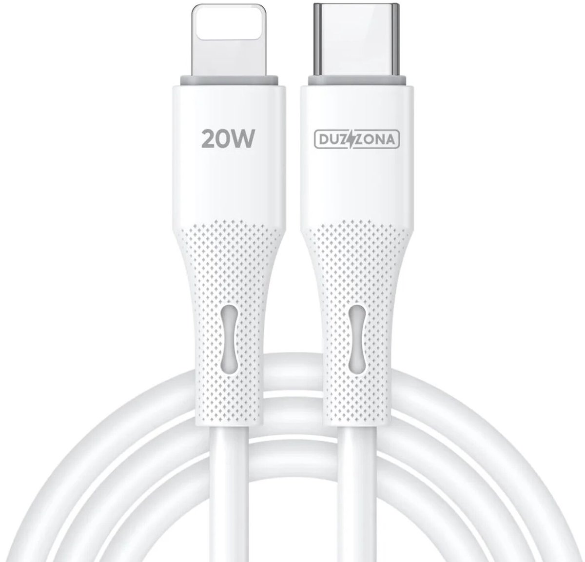 Duzzona A10 20W USB-C naar Lightning Kabel Power Delivery 1M Wit