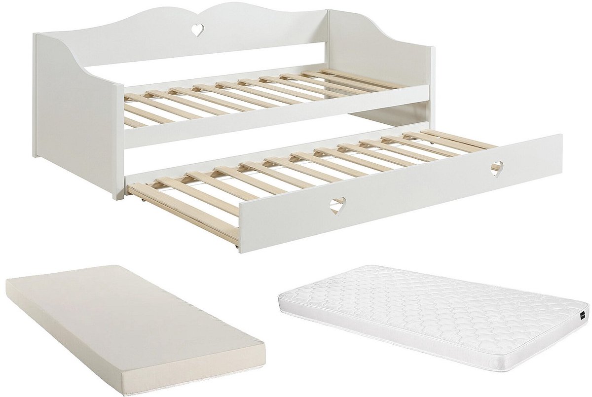 Vente-unique Bedbankje hout wit 2x90x190 cm