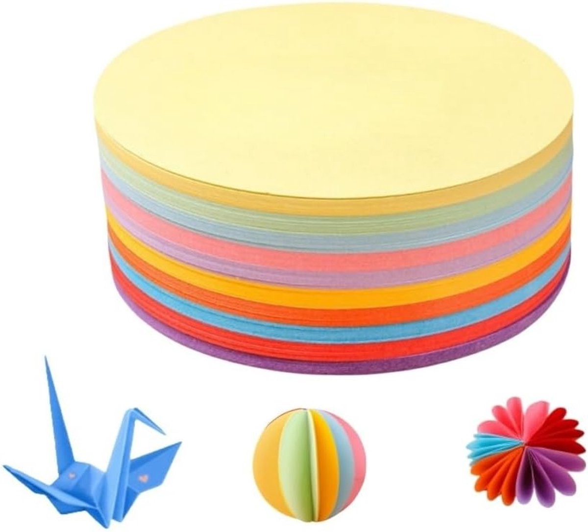 500 Stuks Cirkelvormige Papieren Cutouts, 5.9 Inch Assortiment van Kleuren voor DIY Knutselen, Decoraties voor School en Kantoor, Creatieve Wandversiering