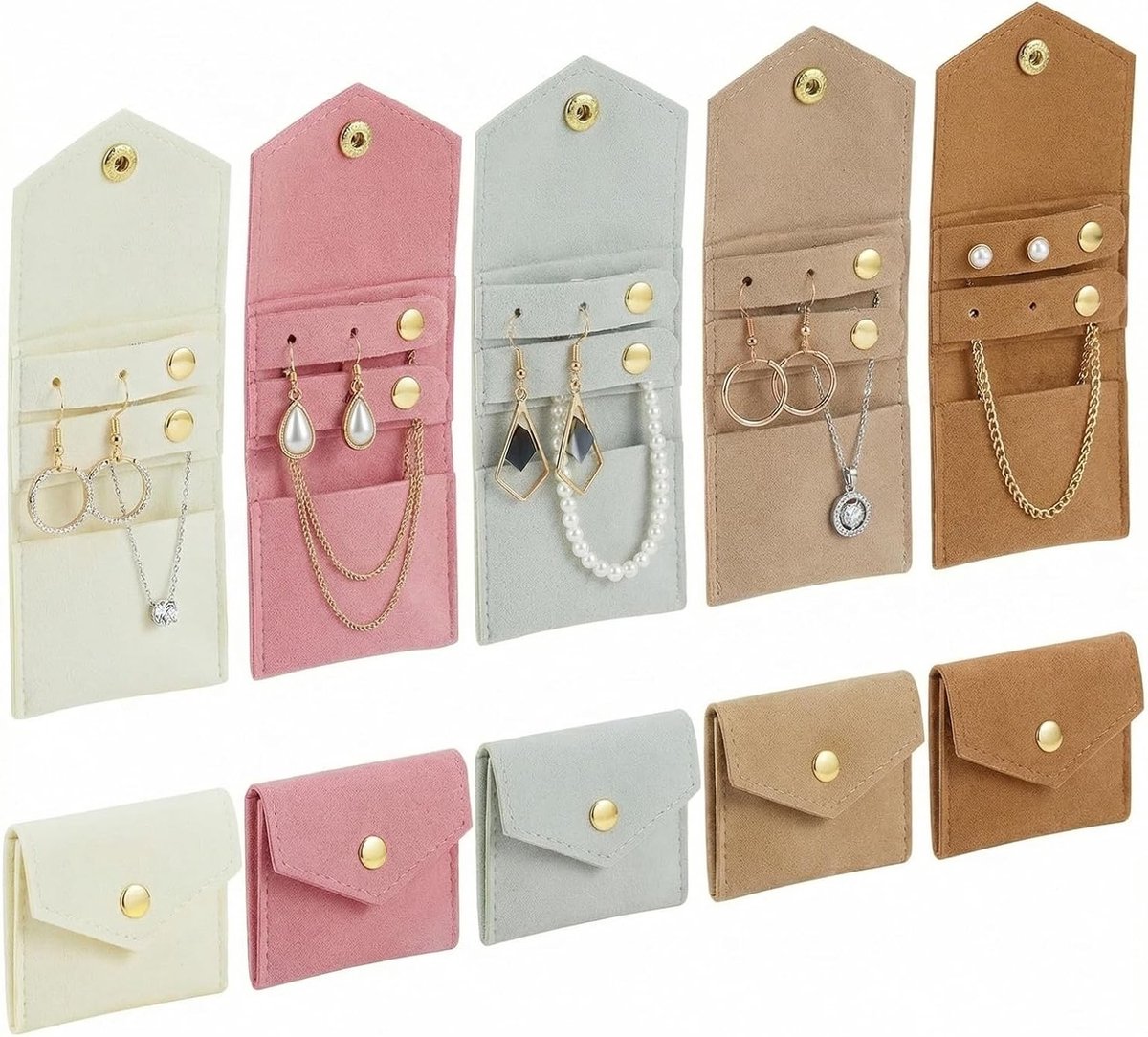 Mini Reis Sieraden Organizer voor Oorbellen, Ringen en Kettingen - Compact en Handig voor Op Reis (Afmetingen: 6*14.5 cm, Multicolor)