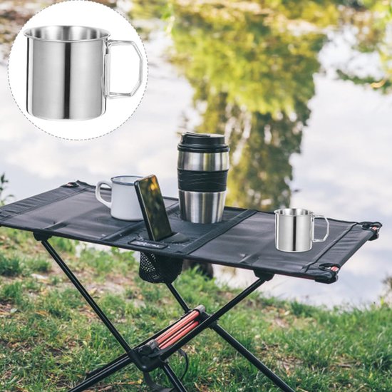 2 stuks - camping mok - camping mok rvs - opvouwbare beker - opvouwbare mok koffie - Waterfles voor op de camping - Waterfles voor buiten - Multifunctionele beker - 330ml - Geschikt voor picknicks wandelen en buitenactiviteiten — afbeelding 5