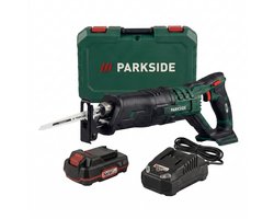PARKSIDE® Accu-reciprozaag 20V - Toerental: 3000 tpm - Zaagdiepte: max. 100 mm (hout) | 20 mm (staal) - Inclusief accu, lader, 1x houtzaagblad (HCS 152,5mm/6-12TPI)