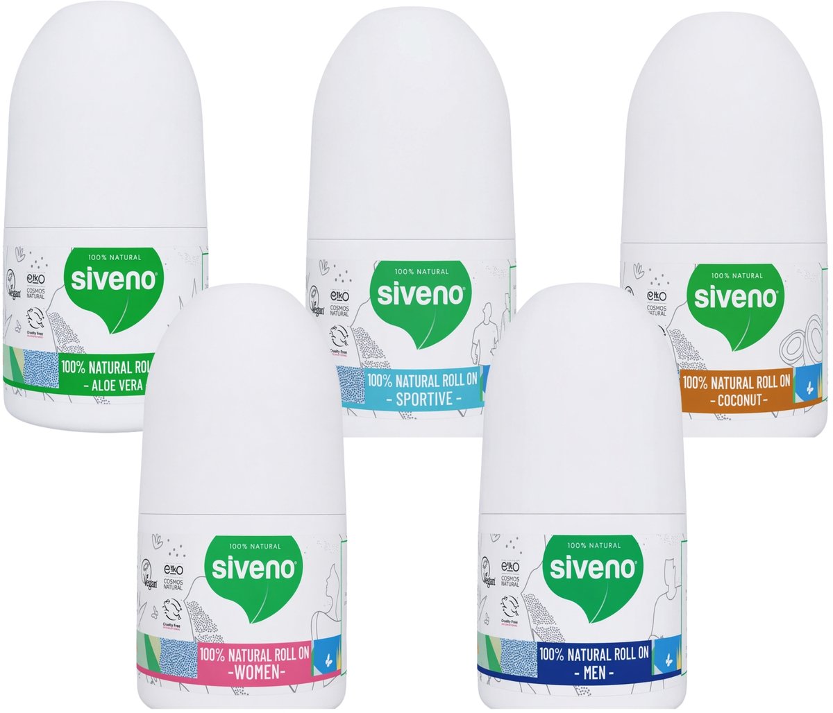 Siveno Roll-On Deodorant Assortiment 5 Stuks