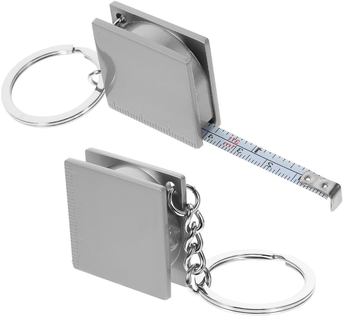 2 Stuks Meetlint Sleutelhanger - Inklapbaar Meetlint voor Naaien, Schoolbeloningen en Cadeaus - Handig Mini Meetgereedschap voor Sleutels en Huishoudelijk Gebruik