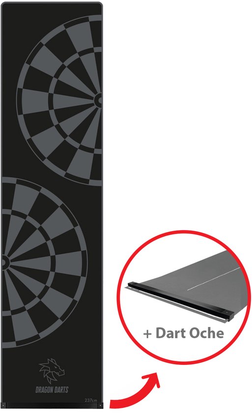Dragon Darts - Dartmat inclusief Dart Oche - Triple20 - 237x60 cm - Dart Mat - Dartmatten