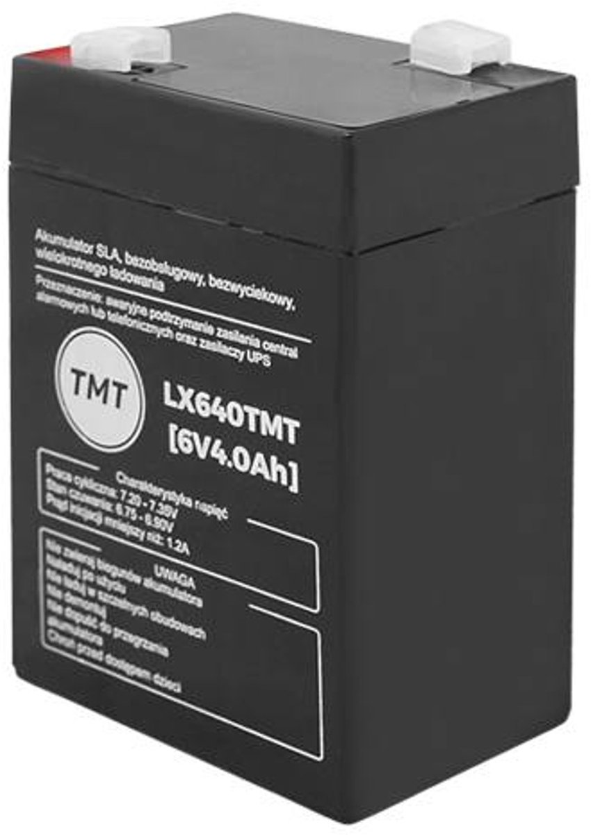 Gelbatterij - Loodaccu - onderhoudsvrij, lange levensduur, 6V 4Ah, LX640