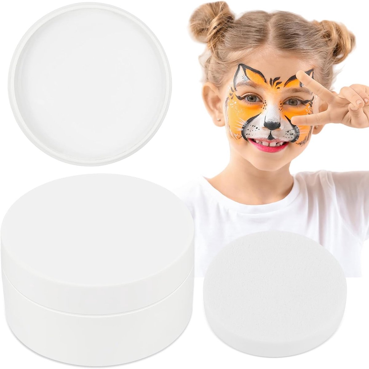 Professionele Waterverf Make-up in Wit voor Carnaval en Halloween, Vegan Lichaamsverf, 50 g, Geschikt voor Feestjes en Theatervoorstellingen