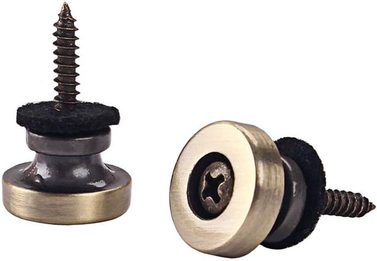 Guitar Strap Knobs met Metalen Einden en Veiligheidsriemen voor Gitaar en Bas, Brons, 1 Stuk