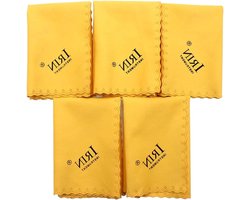 5 Stuks Universele Microfiber Polijstdoeken voor Muziekinstrumenten zoals Gitaar, Viool en Piano - Geel, Ideaal voor Onderhoud en Schoonmaak