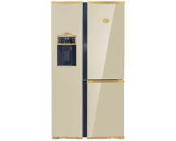 Retro- koelkast- Side-by-side KAISER KS 90300 ElfAD Bio-ivoorkleurige, No Frost 538 L 183 cm