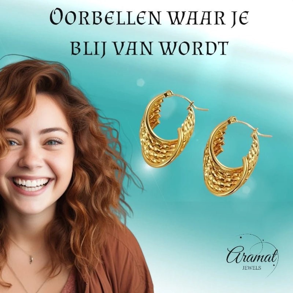 Aramat Jewels | Oorringen | Ronde Oorringen Rvs Goudkleurig – 35mm – 6 Hoepels In 1 | | | |8mm | Staal | Volwassenen | Verkleurd Niet