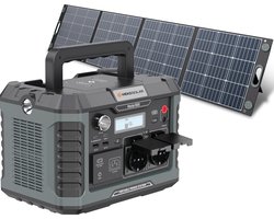 HEKO Solar Master 1000 V2 + Unfold 200 - Powerstation met Zonnepaneel - 1000W (2000W piek) - 808Wh Capaciteit - 200 Wp Zonnepaneel - Draagbaar - Generator - Voor Noodpakket, Stroomuitval, Kamperen en Outdoor