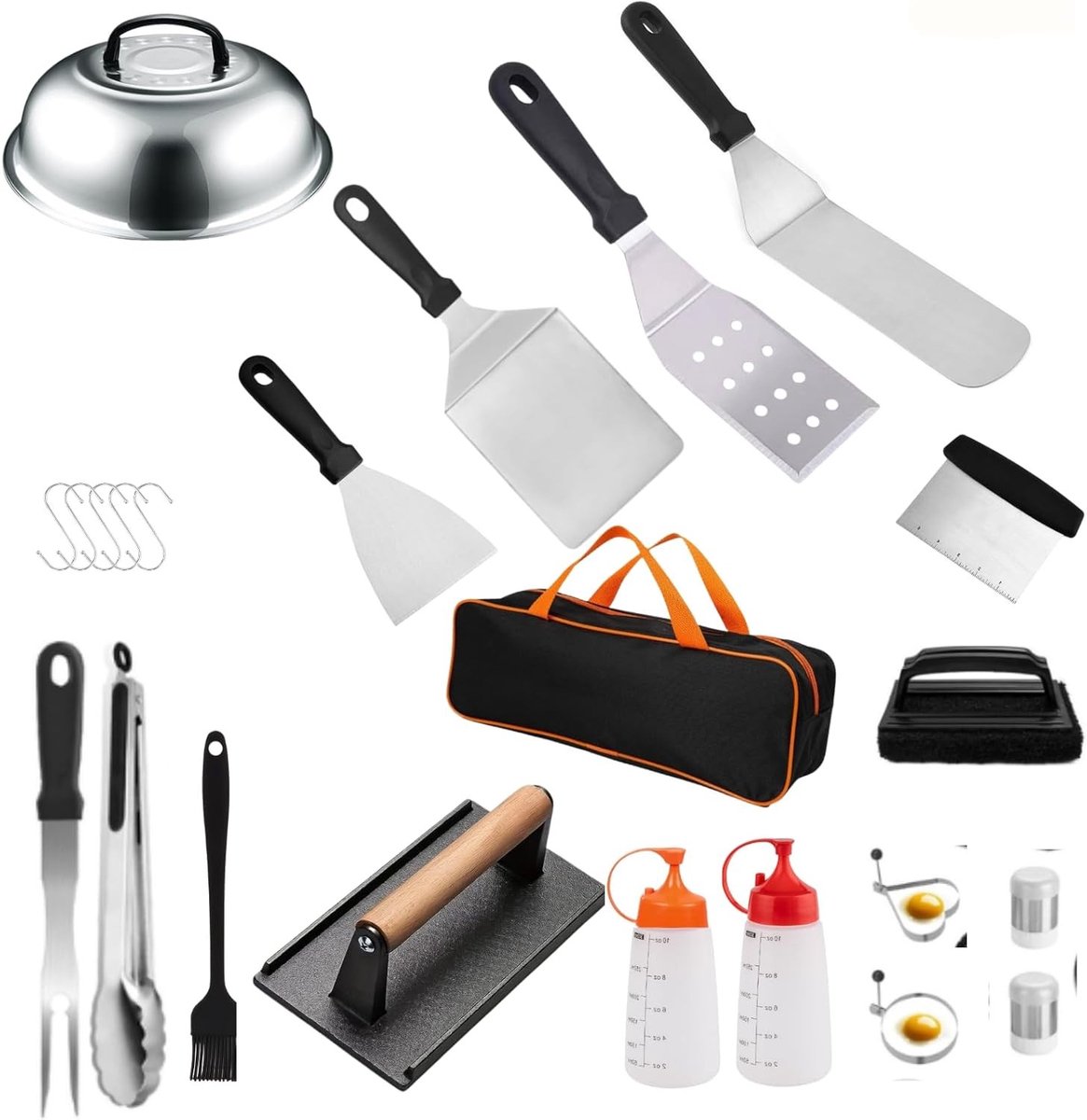 23-delige barbecue-bestekset met accessoires voor teppanyaki, grillen en buitenkoken