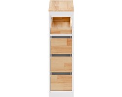 SoBuy BZR54-IV-WN Nischenschrank - Ladekast - 3 Laden - 2 Verstelbare Planken - Wit