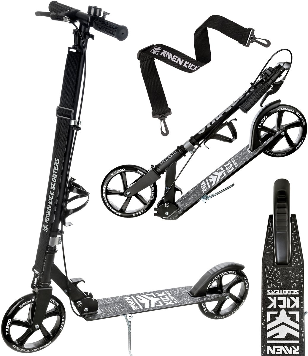 RAVEN Straight Zwart 200mm met rem, bel en bidonhouder
