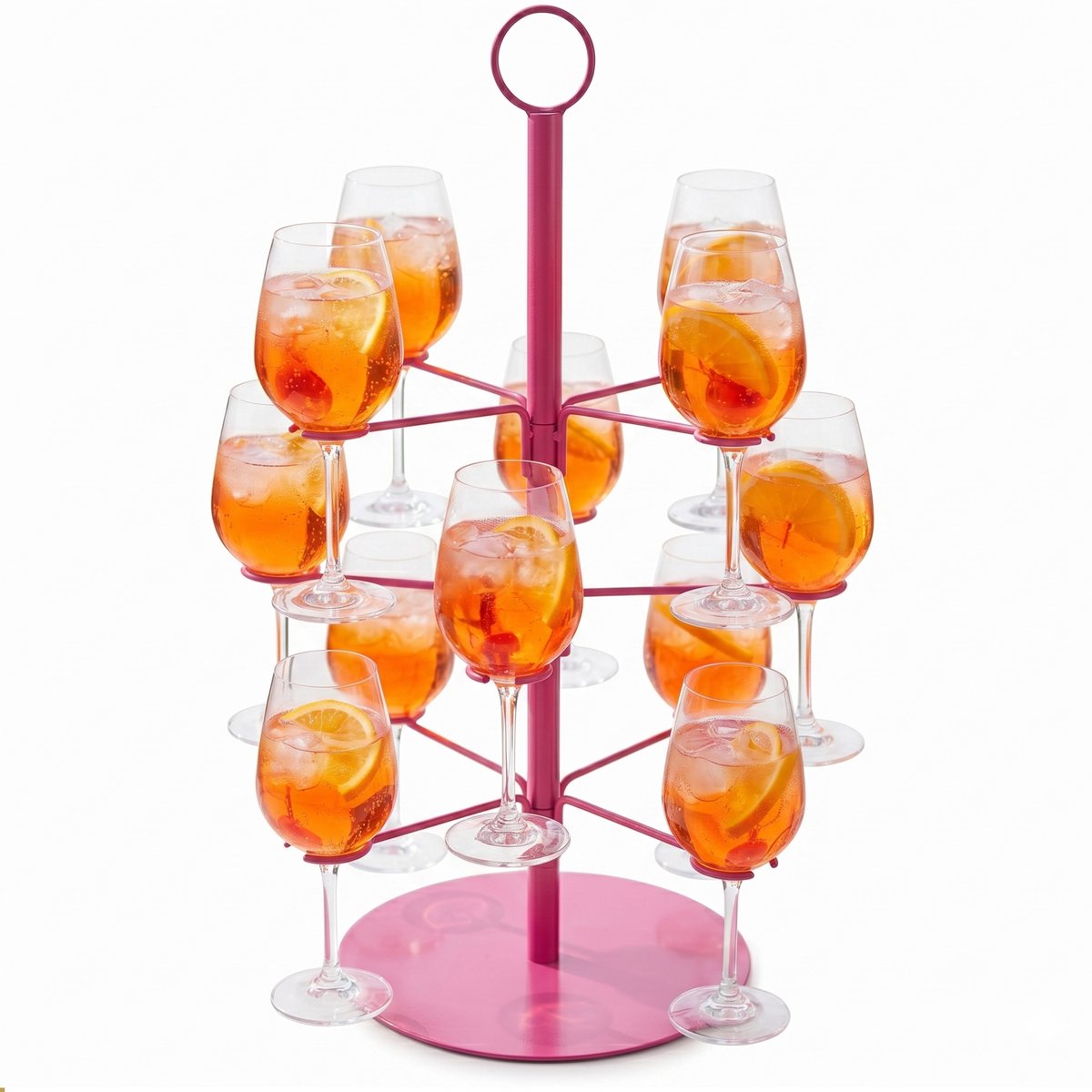 Cocktail Boom - Etagère voor Gin - Stijlvolle Drankpresentatie voor 12 Glazen - Perfect voor Cocktails, Champagne en Feesten - Cocktail standaard - Roze