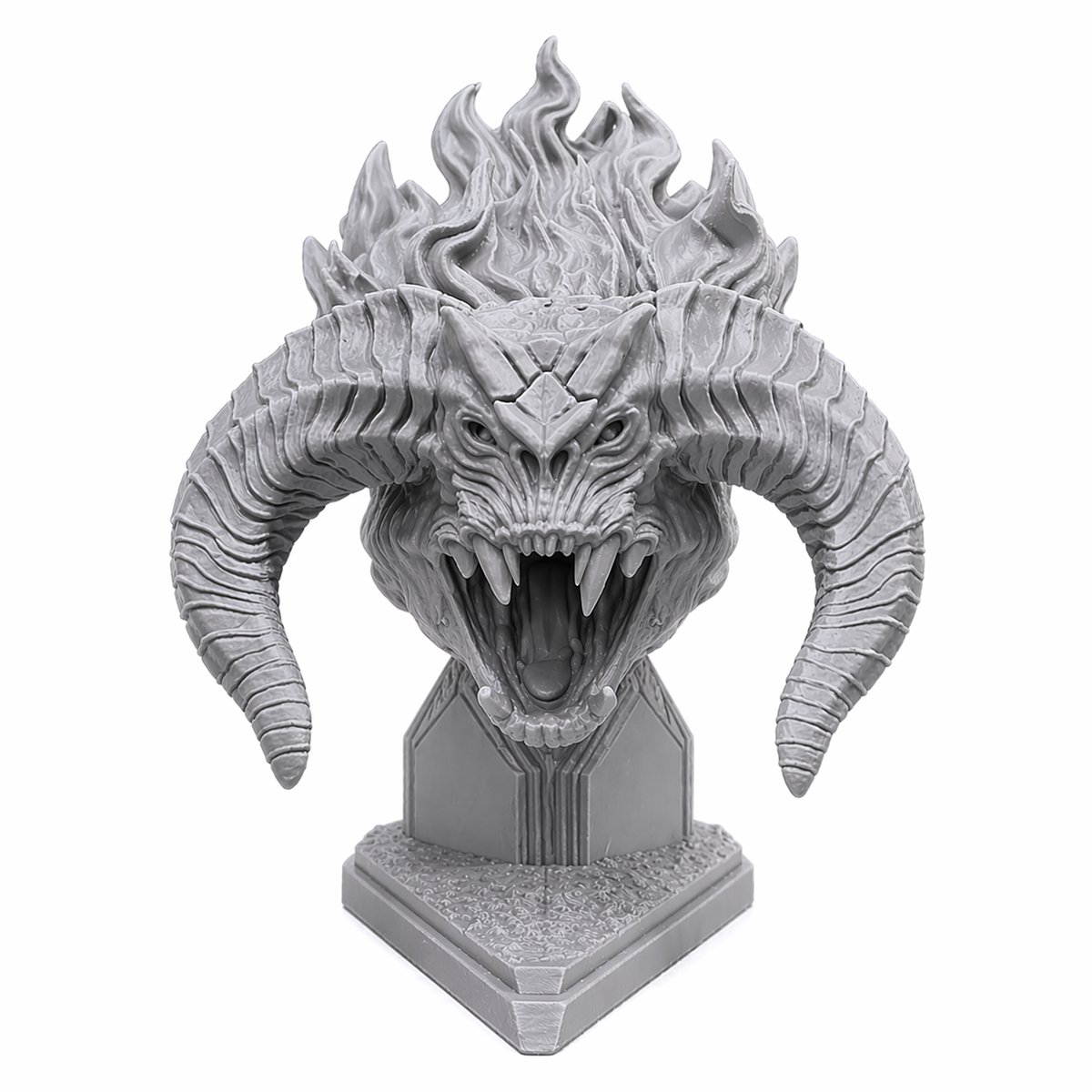 Balrog Bust Lord Of The Rings Beeld - Fantasy Decoratie Standbeeld - Film Merchandise LOTR Verzamelobject - Bureau Decoratie Sculptuur 15cm - Cadeau Voor Fans - Grijs