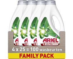 Ariel Vloeibaar Wasmiddel +Ultra Vlekverwijdering - 4 x 25 Wasbeurten