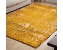 DÉJA Living Vloerkleed 130x190cm - Laagpolig Geel Stof - Ruma