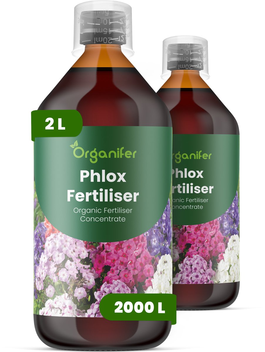 Vloeibare Meststof Voor Phlox 2X1 L Voor 2000 L - Npk 2-1-8 - Geschikt Voor Meerjarige En Eenjarige Vlambloemsoorten - Ondersteunt Herstel Na Snoeien - Bevordert Een Uitbundige Bloei En Levendige Bloemkleur - Organifer