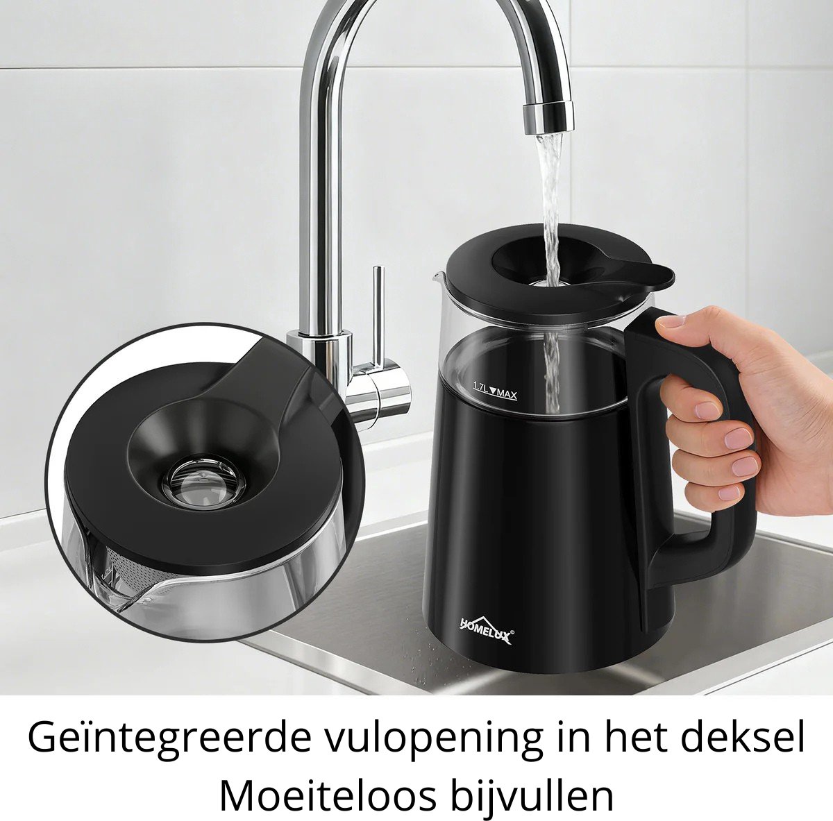 Homelux - Theepot - Caydanlik - 2200W – Elektrische Waterkoker 1,7L + 1L Theemaker met Infuser, 4 Temperatuurstanden 40-100°C, Warmhoudfunctie, Samovar BPA-vrij, RVS Filter, Stille Waterkoker, Theezetter Caymatik - Semaver - Cayci - Cay - Turkse thee — afbeelding 6