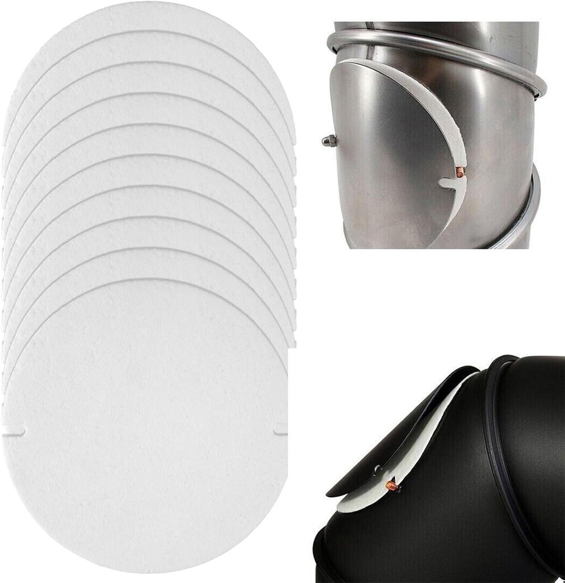 10 Stuks Sealtubes voor het Dichten van Rookkanalen, 155mm Sealing voor Kachels en Barbecues, Ideaal voor Gas- en Houtkachels, Effectieve Dichting voor Rookafvoer en Ventilatie