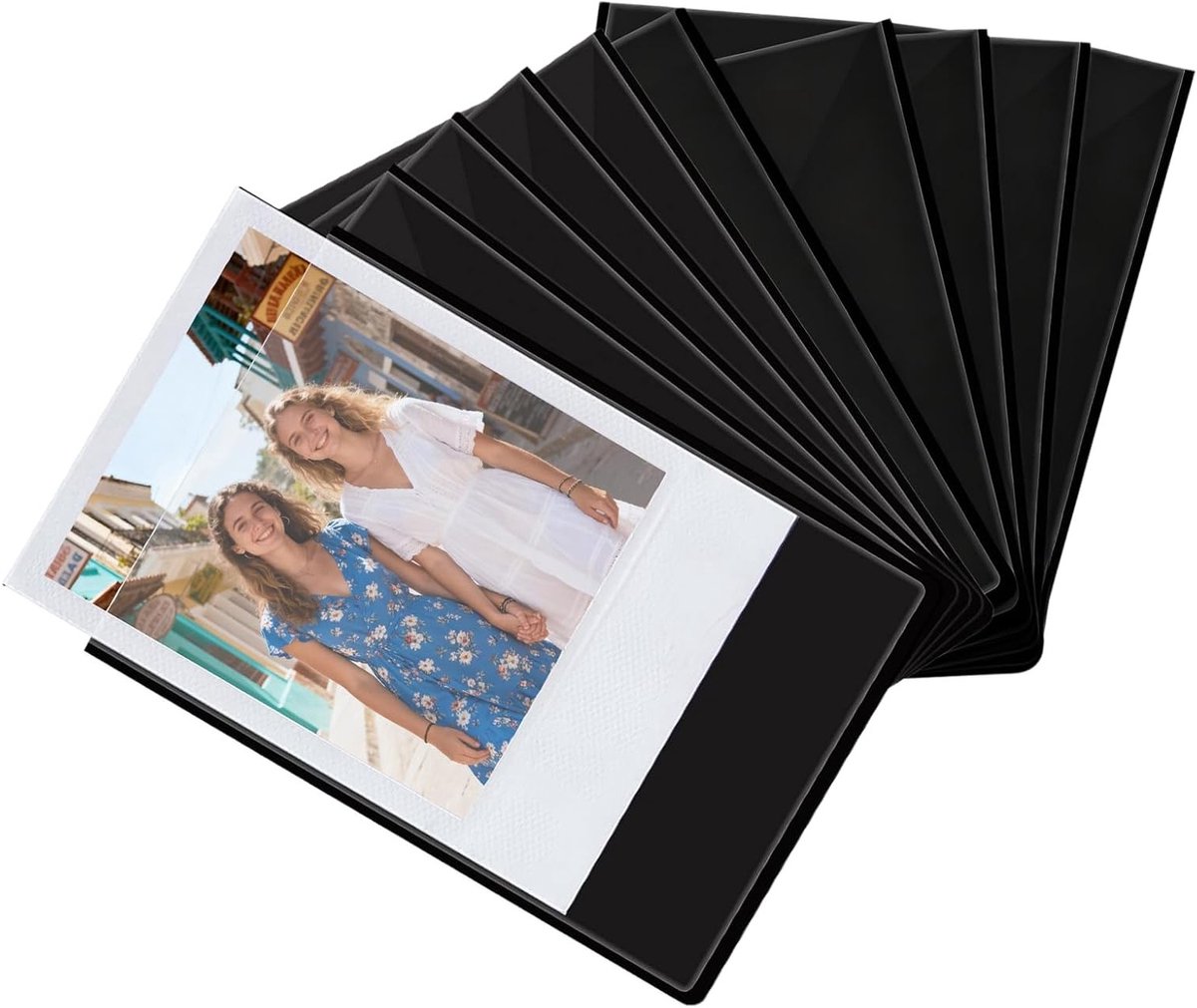 Zwarte koelkastmagneetlijsten set van 10, mini fotolijsten voor foto's en ansichtkaarten, decoratieve magneten voor keuken en kantoor, 9,5 x 6,5 cm, ideaal voor persoonlijke decoratie en organisatie
