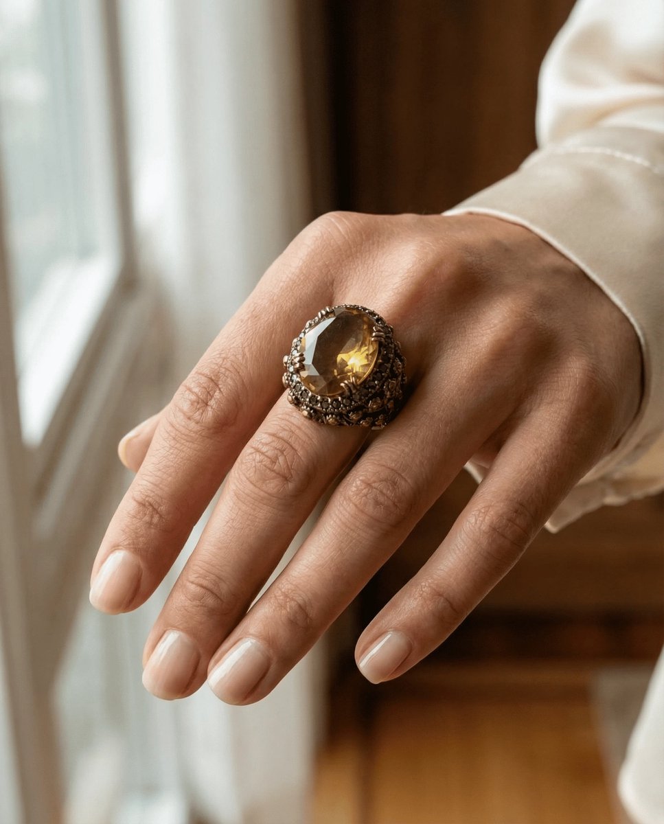 Dorvina Bronzen Sieraad Authentiek Kleur Kleurveranderend Zultanit Steen Ovaal Kesim Baguette Model Vintage Dames Ring