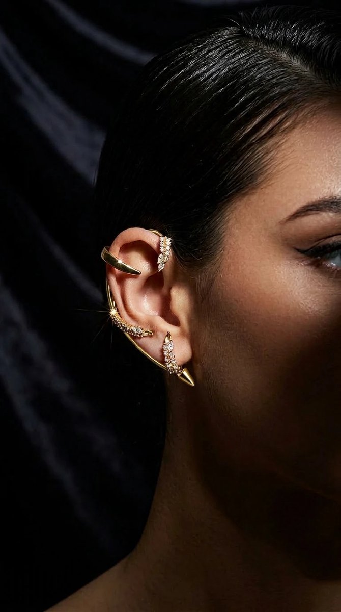 Dorvina Messing Dames Earcuff Oorbellen Goudkleurig Zirkonia Cengel Model Vintage Dames Kraakbeen Oorbellen