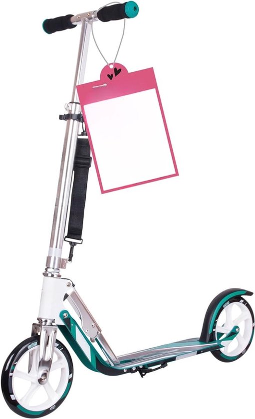 Elektrische step kinderen turkoois opvouwbaar 205 mm wielen stevig frame veilig en stabiel rijden