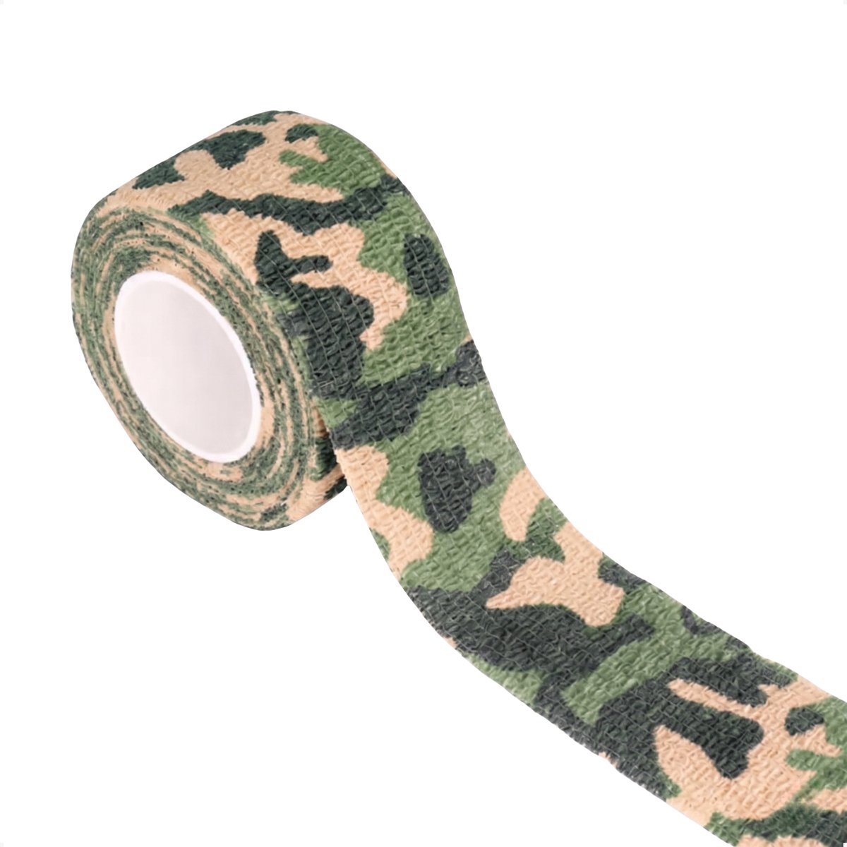 Techidna® - Zelfhechtend Verband - Camouflage Groen - 4,8 Meter x 2,5 cm - Plakt Niet Aan Huid - Elastisch - Bandagetape - Sporttape - Outdoor