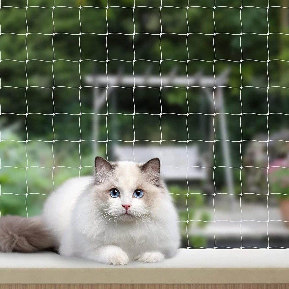 Balkonnet voor Katten 3×5m, UV-bestendig en Scheurbestendig Nylon Kattenbescherming, Veiligheidsnet voor Balkon en Raam, Dierenbescherming en Buitengebruik