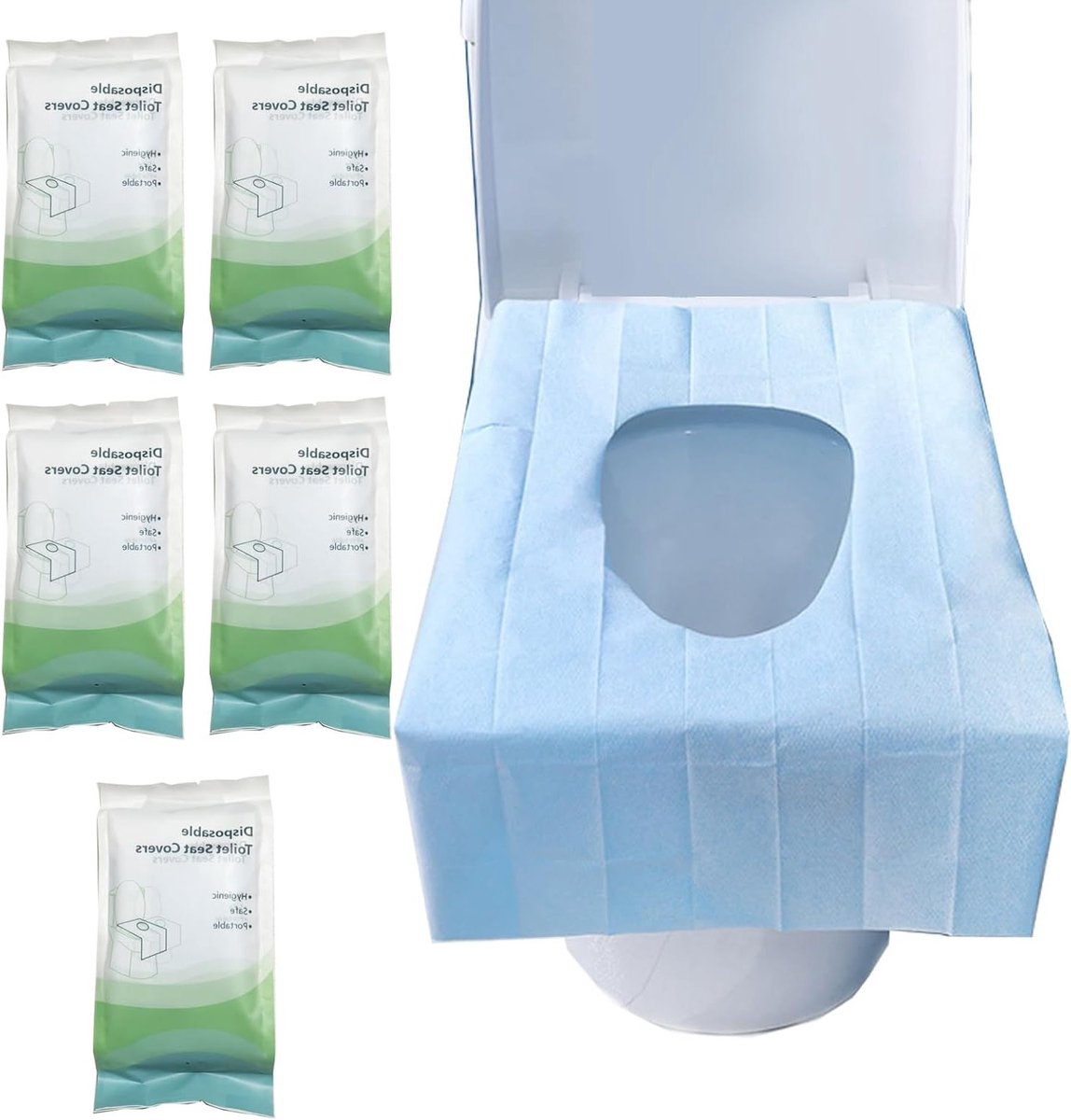 Verwisselbare Toiletbril Covers voor Vrouwen, 50 Stuks, Zacht en Waterdicht, Ideaal voor Reizen en Openbare Toiletten