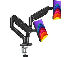 Sounix Dubbele Monitor arm - Monitor Beugel voor 13-32 Inch - Verstelbaar - Universeel - Zwart - S718