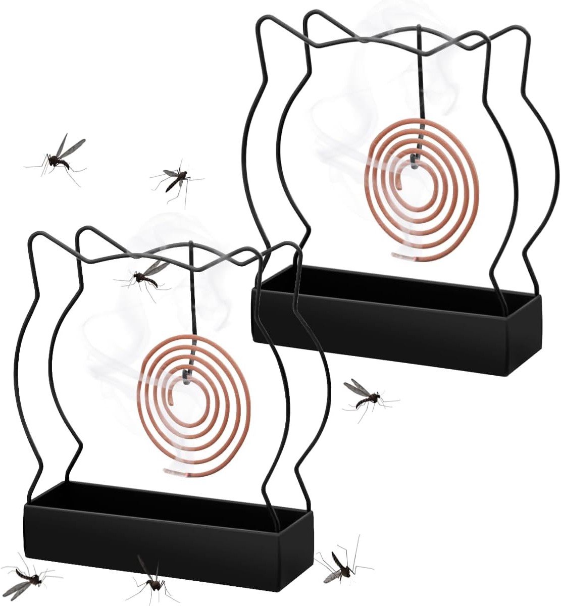 Vliegenscherm Deur met 2 Stuks, Spiral Design, Anti-Muggen Oplossing voor Thuis en Buitenactiviteiten, Zwart