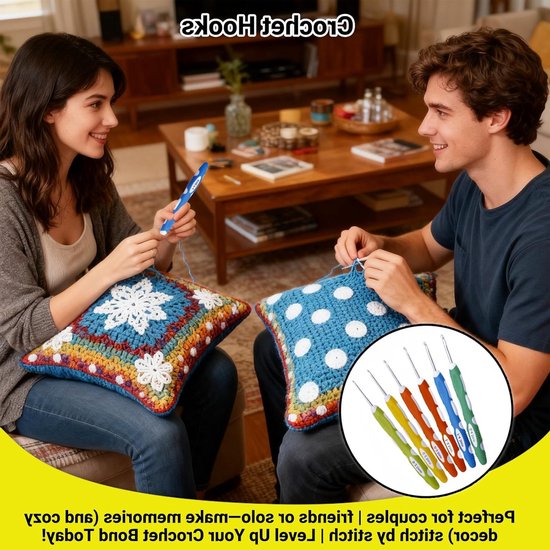 Set van 6 Breihaken – Aluminium Haaknaalden met Zachte Rubber Handgreep 2-4,5 mm, Ergonomisch Ontwerp voor Beginners en Gevorderden, Ideaal voor Haken en Breien — afbeelding 4