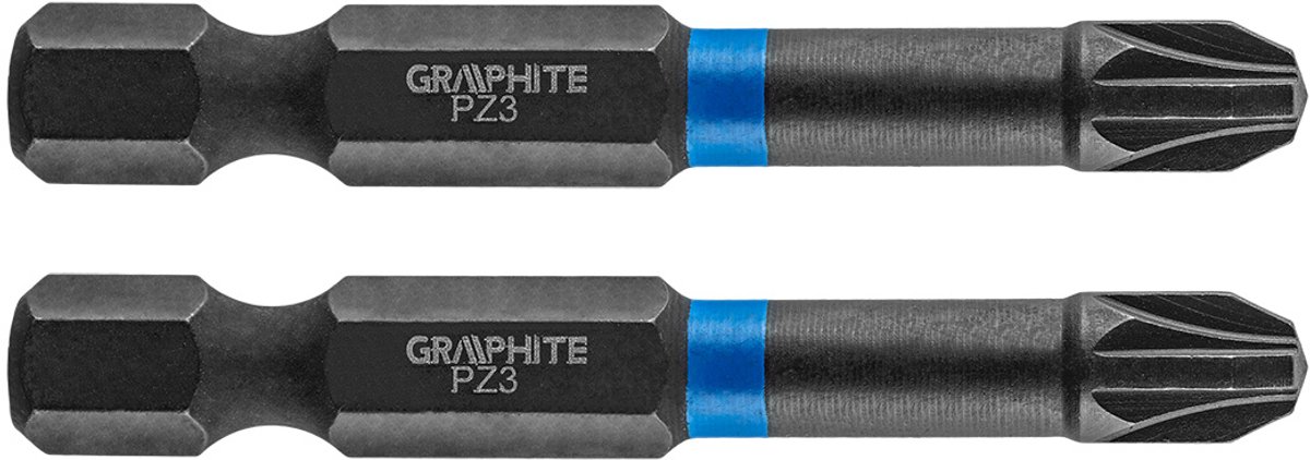 GRAPHITE Serie - PZ3 Impact Bits - 50mm - S2 Staal - Hoog Koppel