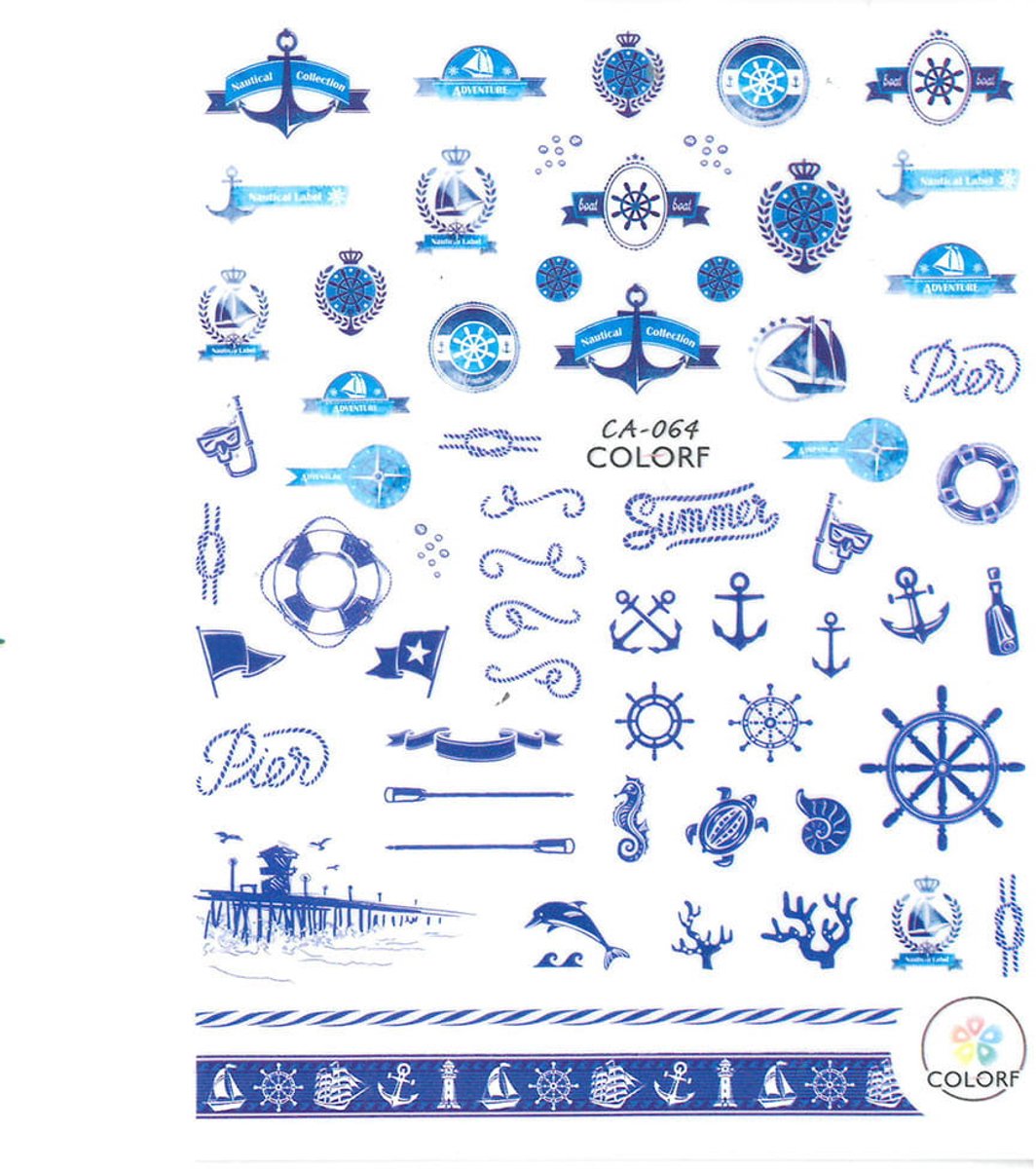 Allepaznokcie - Nagelstickers Zelfklevend - Ultra Dun - Marine Thema - CA-064